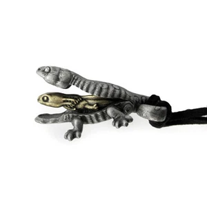 Spotted Salamander Adult and Larva Necklace - Articulating Salamander Pendant - Picture 1 of 8
