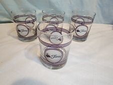 FIESTA WARE Purple-Striped Lowball Glasses/Tumblers, Set of 4 NICE!
