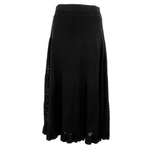 Maria Pavan Midi Length Laser Cut Out Skirt in Black Size X-Small - Picture 1 of 10