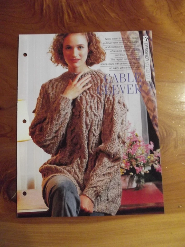KNITTING PATTERN CABLE CLEVER DESIGNER CREATIVE NEEDLES 1991  * MUST SEE* - Image 1 of 1