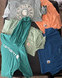 5 Pieces Carhartt Shirt Lot. Boys Size Medium 10/12 youth Long And Short Sleeve - Picture 1 of 3