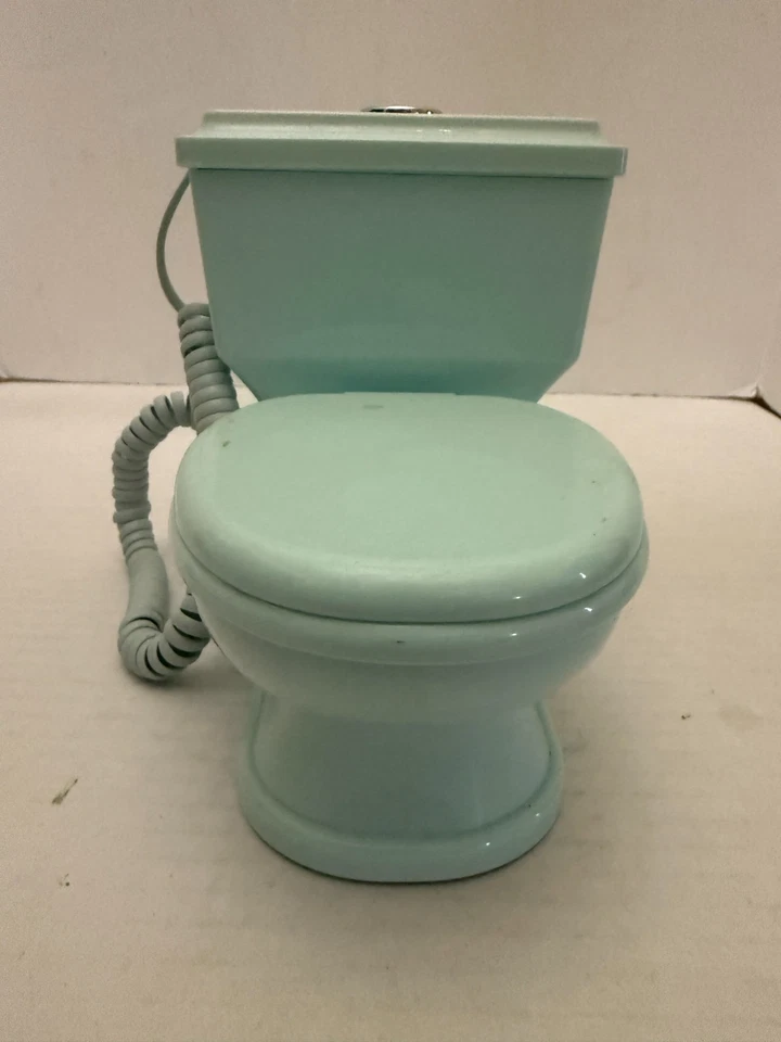 Teléfono fijo vintage de novedad con botón pulsador de inodoro RARO de los años 90 Foto 1 de 4
