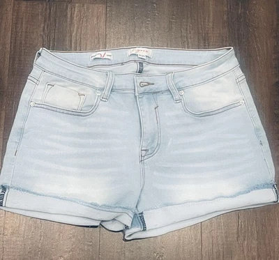 Pantalones Cortos Vigoss Marley Mujer Talla 29 Azul Elastizado Dobladillo Enrollado Envejecido Foto 1 de 4