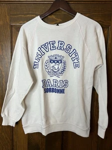 Vintage Universite De Paris College Crest Sweatshirt Sorbonne University Medium - Picture 1 of 3