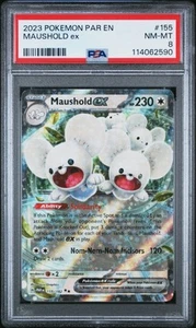 2023 POKEMON PAR EN-PARADOX RIFT #155 MAUSHOLD EX PSA 8 - Picture 1 of 2