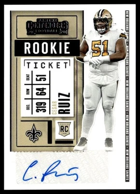 2020 Contenders Rookie Ticket Cesar Ruiz Rookie Auto New Orleans Saints #155 - Image 1 of 2