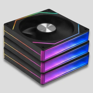 Black Infinity 120mm Case Fans, 3-Pack – ARGB, PWM, Quiet Cooling for PC Cases - Picture 1 of 3