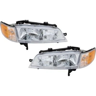 Left & Right Headlight For Honda Accord 1994-1997 Halogen w/ Bulbs w Corner Lamp - Image 1 of 4
