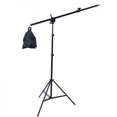 Light Stand with 1.4m Boom Arm and Empty Sandbag – Adjustable 2m Tripod for Phot - Image 1 of 4