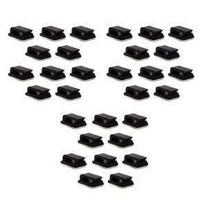 30Pcs Wire Clip Black Car Tie Rectangle Cable Holder Mount Clamp Self Adhesive B - Photo 1/13