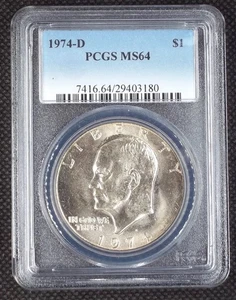 1974-D Eisenhower Ike Dollar Peg Leg Variety PCGS MS 64 #3180* - Picture 1 of 5