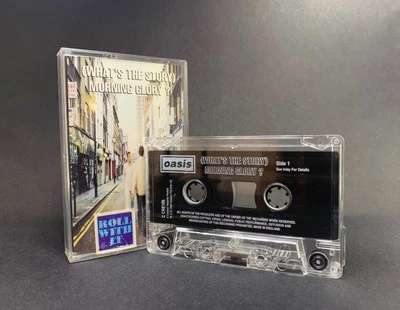 Oasis (WHAT'S THE STORY) MORNING GLORY? Cassette **RARE HYPE STICKER** EX/EX - Image 1 of 4