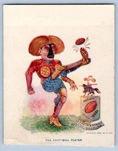Tarjeta comercial victoriana de 1905 de jugador de fútbol Sunshine Stoves retirada del álbum de recortes - Imagen 1 de 2
