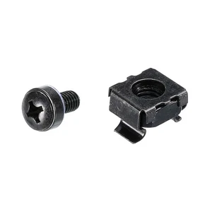 Rack Mount Cage Nuts M6x10mm Iron Zinc Plated with Washers, Black 10 Sets - Afbeelding 1 van 6