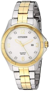 Citizen Damen weißes Zifferblatt zweifarbig Quarzuhr-EU6084-57A (UVP 225 $) - Bild 1 von 4