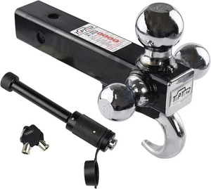 Soporte de bola triple para enganche de remolque de 2" con gancho - Imagen 1 de 8