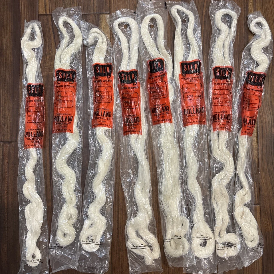 vtg Holland Thread SILK WAXED SEWING sz A White 675 Yds each Different Lot #’s - Image 1 of 3