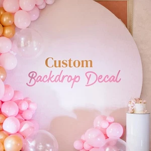 Custom Backdrop Vinyl Decal | Personalized Wall Sticker for Party & Event Bac... - Picture 1 of 9