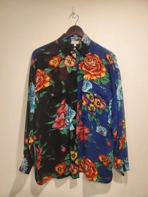 Camisa Versus Gianni Versace Manga Larga Abotonada Rayón Multicolor Talla 26/40 Foto 1 de 4