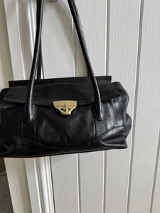 Modalu Black Leather Shoulder Handbag - Picture 1 of 3