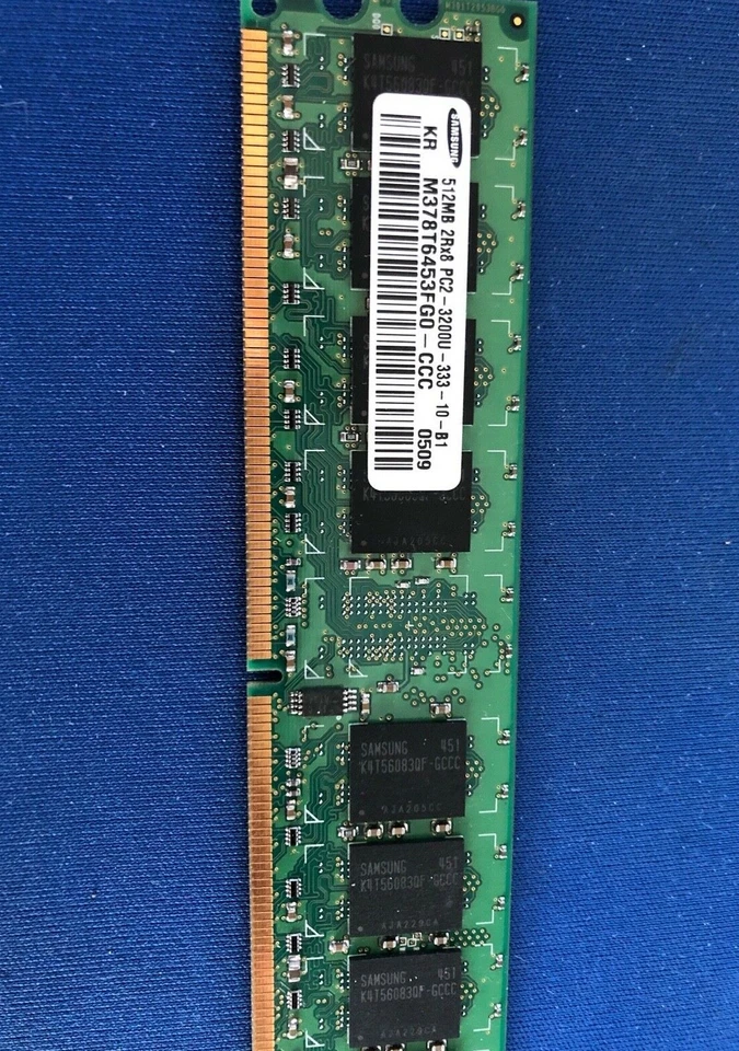 Samsung M378T6453FGZ0-CCC 512MB 2Rx8 PC2-3200U-333-10-B1  NEW - Image 1 of 3