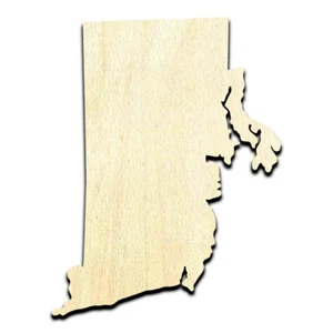 Rhode Island State Laser Cut Out Unfinished Wood Shape Craft Supply - Picture 1 of 6