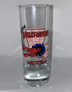 Harley-Davidson Cajun Lafayette Louisiana Shot Glass Black 4” Tall Collectible - Picture 1 of 6