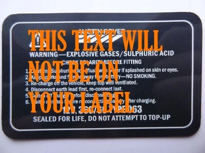 Etiqueta de batería Rover 200, 400, cupé, descapotable, Tourer tipo 063 Austin Rover - Imagen 1 de 3