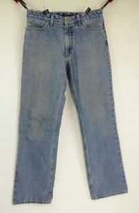 Van Heusen Mens Relaxed Fit Straight Leg Blue Denim Jeans Size 30x32 Distressed - Picture 1 of 10