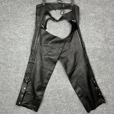 NEW NWT Wilsons Leather Black Bike Chaps Adjustable Pants Size XLarge - Image 1 of 4