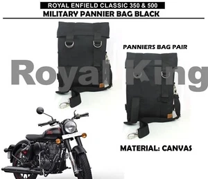 BLACK "PANNIER PAIR" Fit For Royal Enfield New Classic & Meteor 350, Old Classic - Bild 1 von 9