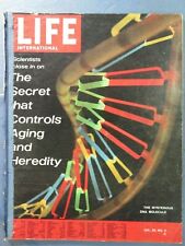 1963 Life international Magazine Cover the mysterious dna molecule News Adv.