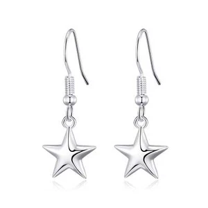 Sterling Silver Star Drop Earrings - Picture 1 of 6