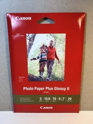 Canon Plus Glossy II PP-301 Inkjet Print Photo Paper 5x7 - 20 Sheets - Image 1 of 4