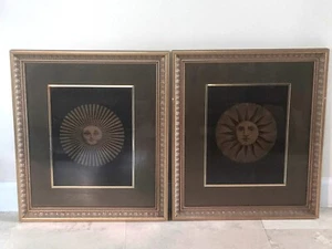 2 PIERO FORNASETTI Sol y Luna Tinta Dorada sobre Impresiones Negras - Imagen 1 de 17