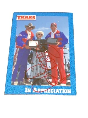 Richard Petty "APPRECIATION" TRAKS FAMILY 1991 #46 signed card STP #43 HOFer RED - Image 1 of 3