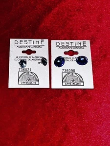 2 Pair Destine Embellished With Swarovski Crystals Earrings - Bild 1 von 4