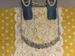 Lois Hill Sterling 925 Heavy Byzantine Paisley Adj Collar Necklace Scroll Work - Picture 1 of 4