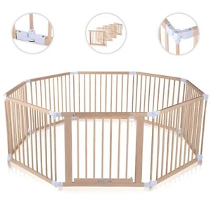 Baby Vivo Parque Corralito Puerta Robusto Bebé Niños Barrera Seguridad Madera - Imagen 1 de 7