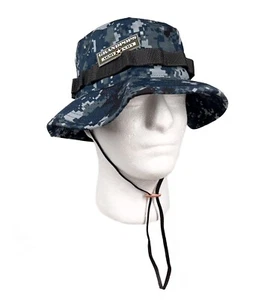 U.S. NAVY NWU Blue Digital Rip Stop Camo Jungle Hat Made In USA - Picture 1 of 11