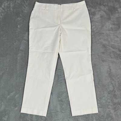Talbots Newport Petites Womens Cream Cotton Spandex Straight Leg Pants Size 16P - Image 1 of 4