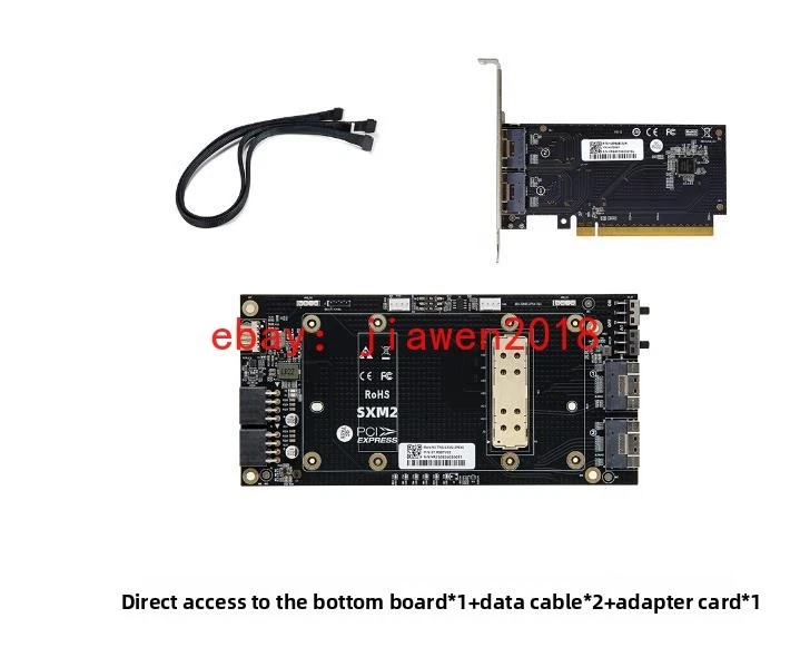 External NVIDIA V100 SXM2 PCI-E X16 +1*SlimSAS SFF-8654 Adapter +2 Cable - Image 1 of 4