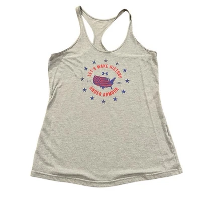 Camiseta sin mangas Under Armour Heat Gear gris medio para mujer Foto 1 de 4