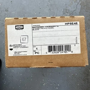 * Brand New* Hubbell HP5E48 48 Port 110/6PORT PANEL C5E T568A/B 3.5X19 - Picture 1 of 2