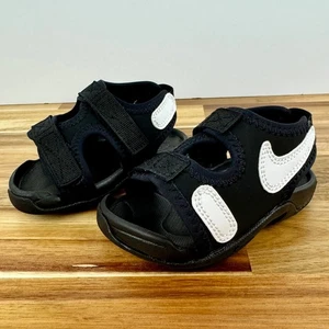 Nike Sunray Adjust 6 GS Black White Junior Kids Sandals DX5544-002 Size 4c - Picture 1 of 9