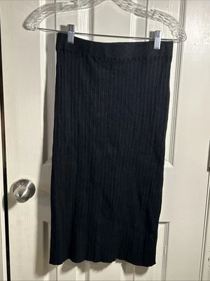 Женщин Aster черный ребристый вязаный юбка размер L черный карандаш FItted эластичной - Изображение 1 из 4