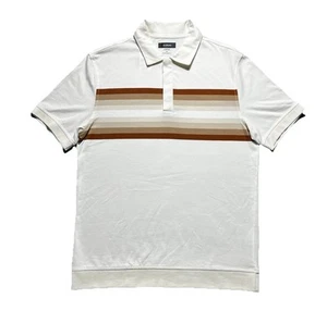 Alfani Stretch Polo Shirt Men’s Medium Stripe Jacquard NWT Cotton Blend Macy’s - Picture 1 of 6