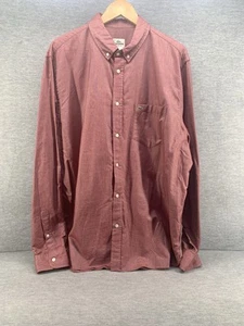 Lacoste Mens Size 3XL (45) Brick Red Button Front Casual Dress Shirt Long Sleeve - Picture 1 of 12