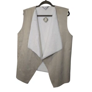 The Royal Standard Larson Bonded Suede Vest Beige Ivory NWT Womens Size L/XL - Picture 1 of 9