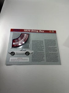 1970 Sting Ray Corvette Patch Chevrolet History CHEVY Teck Data Willabee & Ward - Picture 1 of 3